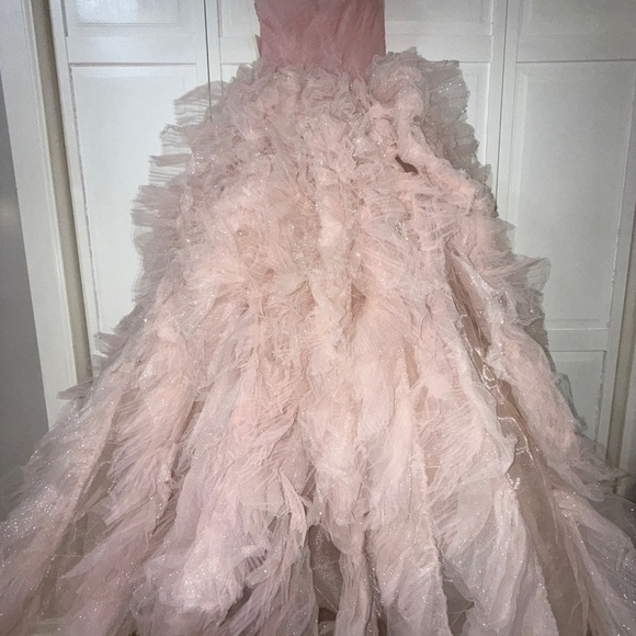 NWT | Mac Duggal 20592 Light Pink Glitter Tulle Gown Size 2 - Picture 11 of 16